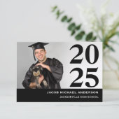 Grand nombre Noir - 3x5 Faire-part de diplômes (Debout devant)