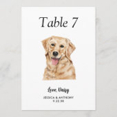Grand numéro de table de mariage à l'aquarelle mod (Dos)