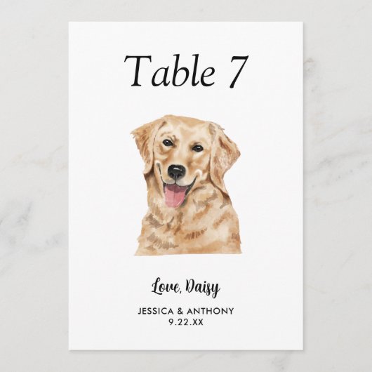 Grand numéro de table de mariage à l'aquarelle mod (Devant)