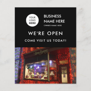 Grand Opening Bakkerij Winkel Custom Foto Logo Zwa Flyer
