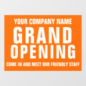 Grand opening bedrijfsbord  raamsticker (Vel)