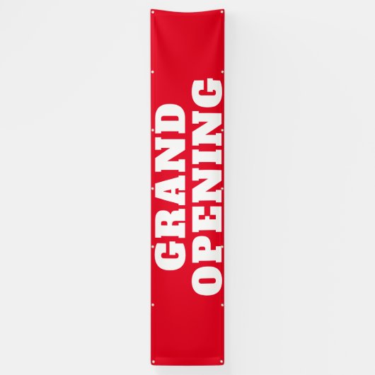 Grand Opening Bold Rood Wit Grote Outdoor Spandoek (Verticaal)