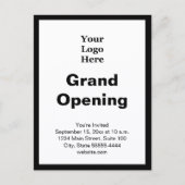Grand Opening Business Logo Black White Invitation (Devant)
