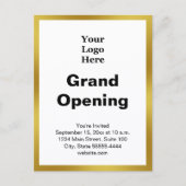 Grand Opening Business Logo Gold White Invitation (Devant)