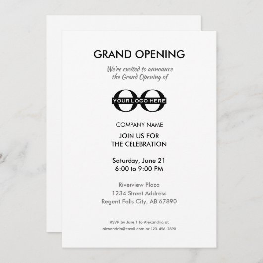 Grand Opening Celebration Uitnodiging om mee te do (Voorkant / Achterkant)