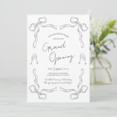 Grand Opening Hand getekend zwart-wit bedrijf Kaart (Staand voorkant)