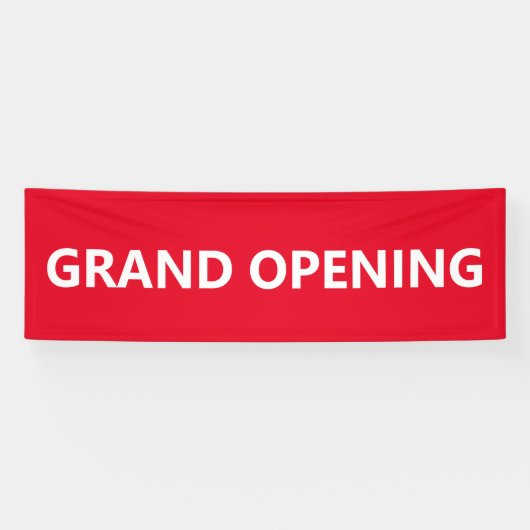 Grand Opening Helder Rood en Wit Spandoek (Horizontaal)