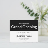Grand Opening Invitation Business Black and White (Debout devant)