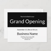Grand Opening Invitation Business Black and White (Devant / Derrière)