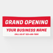 Grand Opening l Rood & Wit Business Sign Banner (Horizontaal)