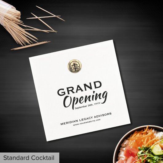 Grand Opening Launch Event Servetten met Logo