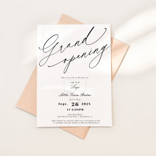 Grand Opening Logo Elegant Zwart-wit Kaart