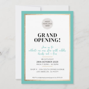 GRAND OPENING modern minimal logo mint groen goud Kaart