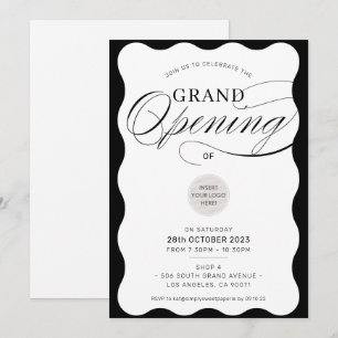 GRAND OPENING modern zakelijk evenement zwarte gol Kaart