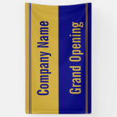Grand Opening Navy Blue and Gold Company Name Spandoek (Verticaal)