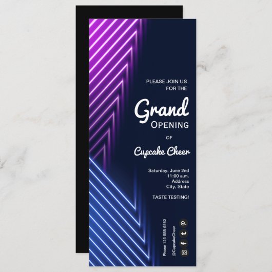 Grand Opening Neon Kaart (Voorkant / Achterkant)
