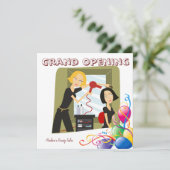 Grand Opening Schoonheidssalon Kaart Uitnodiging (Staand voorkant)