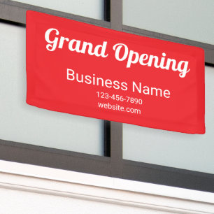 Grand Opening Script Bedrijfsnaam Telefoon Nr. Roo Spandoek