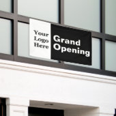 Grand Opening Zwart-wit Uw Logo Business Spandoek (Buitenkant Gebouw)