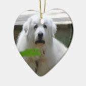 Grand ornement blanc de chien de Pyrénées (Gauche)