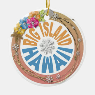 Grand ornement de ketmie de vacances d'Hawaï d'î