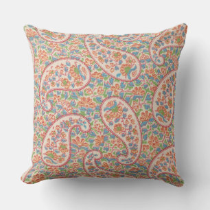 Grand Paisley, Petites Fleurs Jeter Oreiller