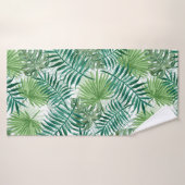 Grand palmier vert et Plantes tropicaux de Monster (Serviette de bain)