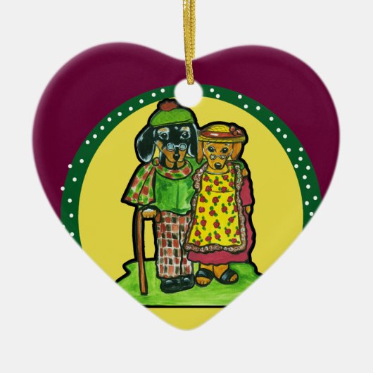 Grand Parent Doxies Keramisch Ornament (Voorkant)