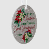 Grand-parents 1er Noël Poinsettia Photo (devant)