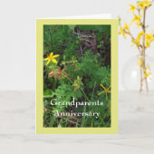 Grand-parents Anniversaire Carte de voeux pliée (Fleur jaune)