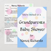 Grand-parents Baby shower Invitation - Garçon bébé (Devant / Derrière)