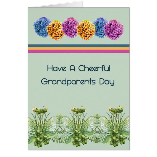 Grand-parents Carte de jour avec Hydrangers et Pla (Devant)
