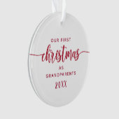 Grand-parents First Christmas Red Script Photo (devant)