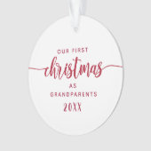 Grand-parents First Christmas Red Script Photo (devant)