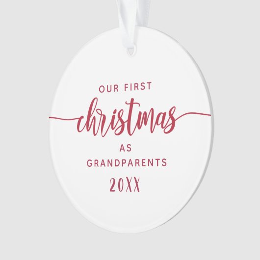 Grand-parents First Christmas Red Script Photo (devant)