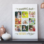 Grand-parents Photo Collage Grandchild Laugh Citat<br><div class="desc">Créez votre propre toile photo haute comme cadeau spécial pour vos grands-parents. Le design présente vos photos préférées des petits-enfants, qui sont affichées au format carré, dans une grille de neuf. Vos photos sont encadrées d'une citation si pleine de charme, qui dit "le rire d'un petit-enfant est ensoleillé dans la...</div>