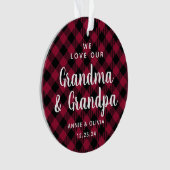 Grand-Parents Plaid Holiday Photo Deux Côtés (devant)