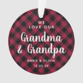 Grand-Parents Plaid Holiday Photo Deux Côtés (devant)