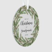 Grand-parents Premier Noël Pine Wreath Photo (devant)