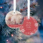Grand-parents Premiers Snowflakes de Noël Baby Pho