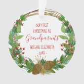 Grand-parents rustiques Christmas Baby Photo Ajout (devant)