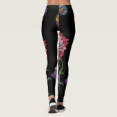Grand Pavot Orange Floral Aquarelle Leggings (Dos)