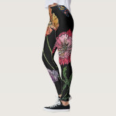 Grand Pavot Orange Floral Aquarelle Leggings (Gauche)