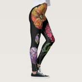 Grand Pavot Orange Floral Aquarelle Leggings (Droite)