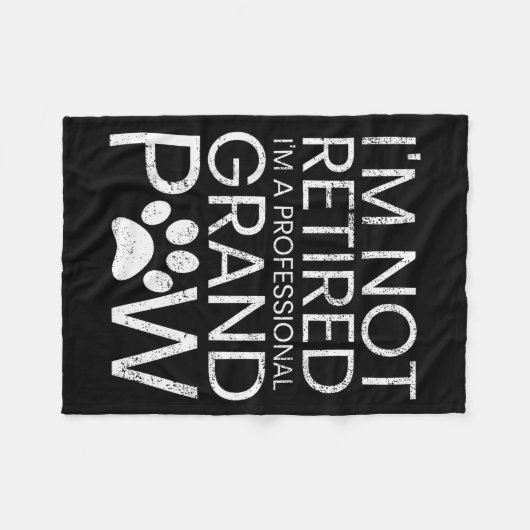 Grand Paw Shirt Retired Professional Grandpaw Funn Fleece Deken (Voorkant (Horizontaal))