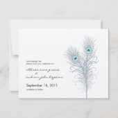 Grand Peacock Metallic Silver/Blauwgroen sparen de Save The Date (Voorkant)
