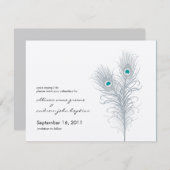 Grand Peacock Metallic Silver/Blauwgroen sparen de Save The Date (Voorkant / Achterkant)