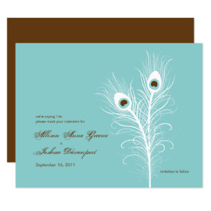 Grand Peacocks Enregistrer la date Invitation