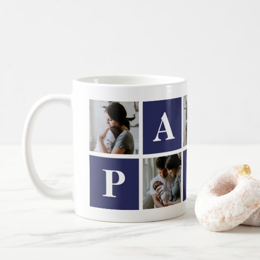 Grand-père 5 Photo Collage Papa Mug (Avec donut)