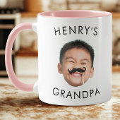 Grand-père Anniversaire, Visage bébé, Mug pour gra